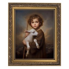 The Little Shepherd Framed Print, Under Glass W/ Gold Finish Frame, 12.5