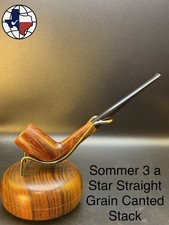 Vintage Sommer 3 A Star Straight Grain Canted Sack Billiard Tobacco Pipe picture