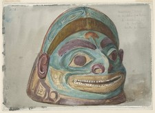 Tlingit Indigenous Alaskan Mask Vintage 1900s Art Photo Reprint Wall Art picture