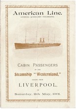1901 SS Westernland Cabin Passenger List Liverpool Philadelphia American Line picture