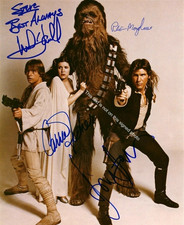 Mark Hamill Carrie Fisher Harrison Ford Star Wars Signed Autograph Photo HD180 picture