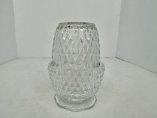Vintage MCM Indiana Glass Crystal Diamond Point Fairy Lamp Mint picture