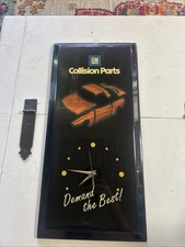 GM CHEVY SHOWROOM DEALERSHIP SIGN CLOCK GENUINE COLLISION PARTS GOODWRENCH picture