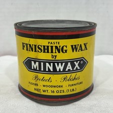 Vtg Minwax Paste Finishing Wax 1 Pound Can Original Formula 1980 1/2 Full picture