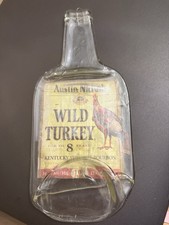 Vintage Wild Turkey Melted Bottle Tray/Spoon Rest. Austin Nichols Slumped Glass. picture