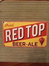 Red Top Beer-Ale Porcelain Enamel Advertising Sign picture