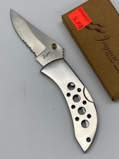 Jaquar Silver Folding Knife w/Combo Blade Lockback YK-431S picture