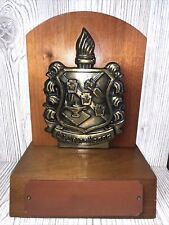Vintage Balfour Phi Delta Kappa Fraternity Shield Metal & Wood Bookends Set EUC picture