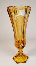 Fostoria Coin Glass Vase Amber or Gold  With Three Frosted Coins picture