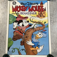Vtg 1986 Walt Disney Mickey Mouse & the Beanstalk Poster Donald Duck Carl Barks picture