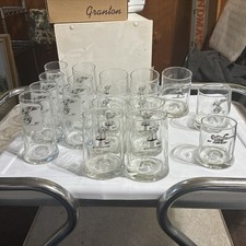Vintage B.C. Comic Strip Promo Glass Clear With Black and White 18 piece set picture