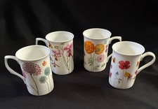 4 Stechcol Gracie Porcelain Bone China Floral Coffee Mug Tea Cups Set picture