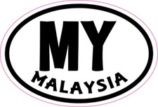 3X2 Oval MY Malaysia Sticker Vinyl Cup Decals Sticker Window Bumper Travel Decal picture