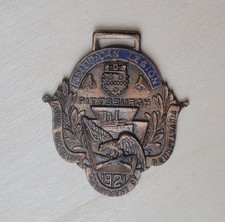 1921 American Legion Pittsburgh Convention Dept Of Pennsylvania Medal Fob picture