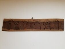 Vintage African Artwork Hand Carved Genuine Wall Story Wooden Mural 3280 picture