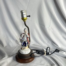 Vintage 1940s Occupied Japan Porcelain Vanity Lamp Musician Figurines Victorian picture
