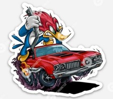 Oldsmobile 442 MAGNET - Woodpecker GM Vinyl Muscle Car Rat fink Ratfink picture