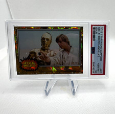 Topps 2022 Star Wars Sapphire Gold /15 #67 See Threepio & Luke PSA 10 picture
