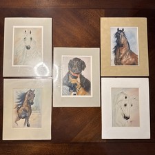 Vintage Roger S. Matted Postcard Prints Equestrian Country New picture