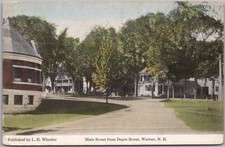 Warner New Hampshire Main Street Depot Street Town View Postcard c1910s Unused picture