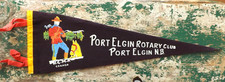 VTG. 1960s PORT ELGIN ROTARY CLUB PENNANT BANNER FLAG 22