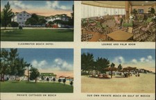 Clearwater Beach Hotel ~ cottages lounge Palm Room private beach 1940s Florida picture