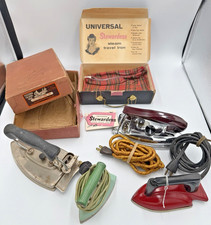 Lot 4 Vintage Travel Irons Universal Stewardess, Durabilt, Sunny Suzy, Gold Seal picture