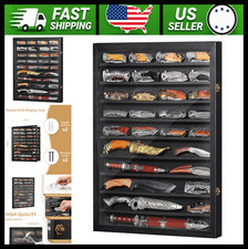 Emfogo Wall-Mounted Knife Display Case, 10-Tier Cabinet with Clear Acrylic Door picture