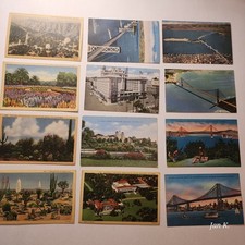 21 Vintage Linen Postcards CALIFORNIA 1940’s Unused SF, Golden Gate, Misc.  picture