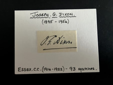 JOSEPH G DIXON  - FORMER ESSEX CRICKETER - SIGNED CARD picture