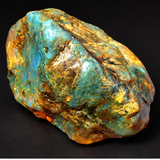 Pure natural green blue rough specimen Dominican amber 44mm picture