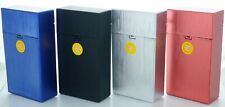 4 Pack 100' Push-to-Open Plastic Cigarette Case w/ Mettallic Finish Design picture