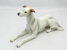 Bone China Greyhound Dog Whippet Hound Figurine Elegant White 8.5