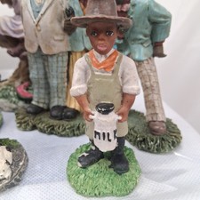 Vintage African American Resin Figurine Collection Lot Church Choir Kids Family picture