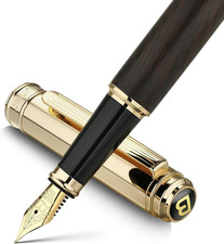 316 Fountain Pen,Stunning Luxury Blackwood,24K Gilded ,Gorgeous 24K picture