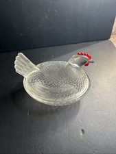 vintage Indiana Glass clear glass hen on a nest picture
