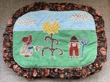 Vtg 70s 80s Quilted Applique Floral Cottage Grandma Core PLACEMATS Set 5 READ* picture