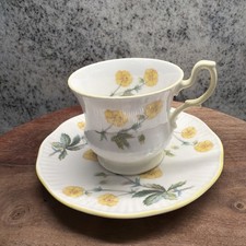 Queens Bone China Yellow Floral Teacup Rosina England Vintage cup & saucer picture
