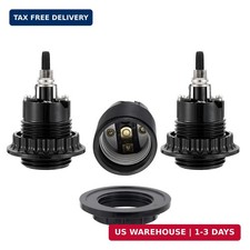 Bottom Turn Knob Socket,3-Pack E26 Base Threaded Phenolic Bottom Turn Kn picture