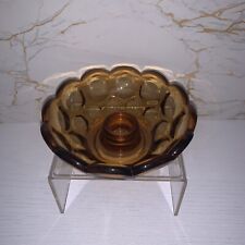 Vintage Amber Glass Taper Candlestick Candle Holder MCM Decor picture