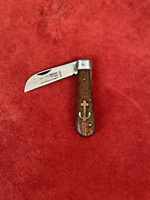 Otter Messer Small Anchor Pocket Knife Sapeli Wood Sheepsfoot Carbon Blade picture