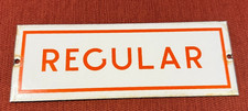 1960s GULF REGULAR Good Gulf Gasoline Porcelain Gas Pump Plate Sign 7.5