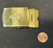 Vintage Boy Scouts of America BSA Solid Brass Belt Buckle Made in USA picture