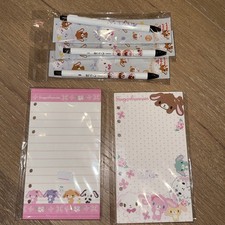 San-X Sugarbunnies Bundle a6 Binder Paper Refills, 3 Pens New picture