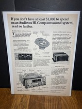 1980  Vintage  Original Print Ad     Audiovox  Hi Comp  Auto sound System   RARE picture