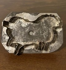 Antique c1860 Handmade Soldered Tin Flat Back Sheep Lamb Cookie Cutter Folk Art picture