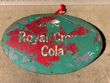 Original vintage Royal Crown Cola Oval Metal Sign 15
