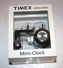 New In Box Timex Quartz Tractor Mini Clock Silver and Black Tractor picture