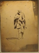 Antique Hand Cut Copper Engraving Plate Mahatma Gandhi Intaglio Printing Matrix picture
