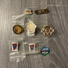 Lot of 8 Vtg Enameled Fire Station EMT Service Collar Pins Pin Backs 1980’s-90’s picture